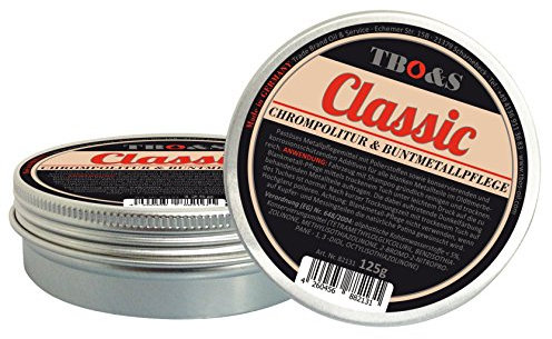 TBO&S Classic Chrompolitur & Buntmetallpflege 125 g für Oldtimer und Youngtimer Pastöses Metallpflegemittel mit Polierstoffen