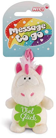 NICI Anhänger Einhorn Theodor Viel Glück, 8 cm, Weiß/Pink