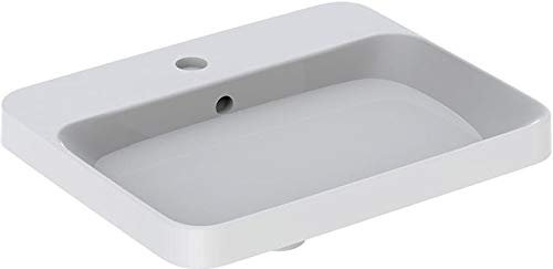 Geberit VariForm lavabo da Incasso Rettangolare, 550x450mm, con Foro per Rubinetto, con troppopieno, colorazione: Bianco - 500.741.01.2