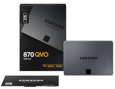 Samsung 870 QVO SATA III 2,5 Zoll SSD, 4 TB, 560 MB/s Lesen, 530 MB/s Schreiben, Interne SSD, schnelle Festplatte als Ersatz für HDD, MZ-77Q4T0BW