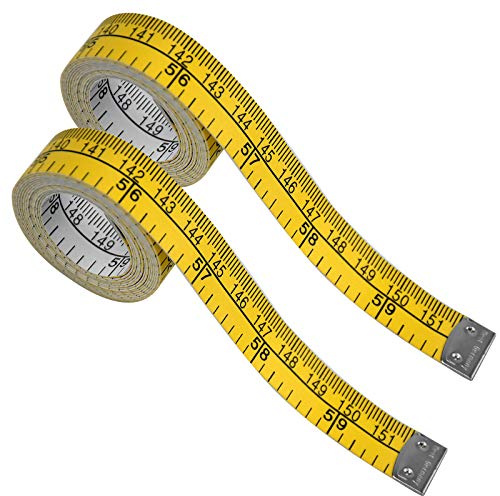 Tape Measure Sewing,2PCS 60inch/150cm Double Scale Soft Flexible Measure Tape Sewing Tailor Measuring Tape for Body Cloth Measuring Weight Loss