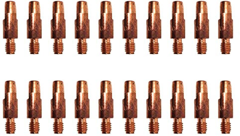 ELCAN 20 Puntas de contacto de cobre M6x28x8mm para antorcha 25ak de 0.8/1.0/1.2. Consumibles y accesorios pistola soldar. Boquillas para torcha soldadura hilo mig mag de 0,8mm