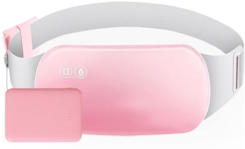 FONPOO Tragbares Heizkissen Rücken gegen Krämpfe,Frauen Perioden Wärmegürtel für Krämpfe, 3 Temperaturmodi Wärmegürtel Perioden USB Wiederaufladbar Waschbar Elektrisches Heizkissen