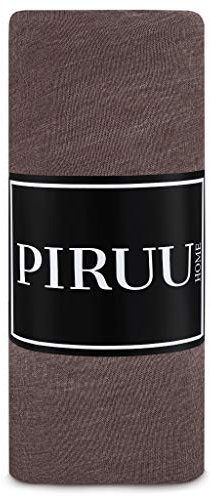 Jersey Spannbettlaken Spannbetttuch Bettlaken Baumwolle (Braun, 180x200 cm)