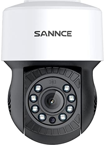 SANNCE PT Digital Zoom Camera 1080P, Pan 350° Tilt 90° Outdoor Security Camera 2MP, 30 M Night Vision for Analog CCTV Surveillance System, Remote Access, IP65 Waterproof, Power Adapter Not Included