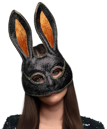 Boland 00187 - Maschera Mystery Bunny, maschera di carnevale per Halloween e carnevale, maschera animale, accessorio per costumi