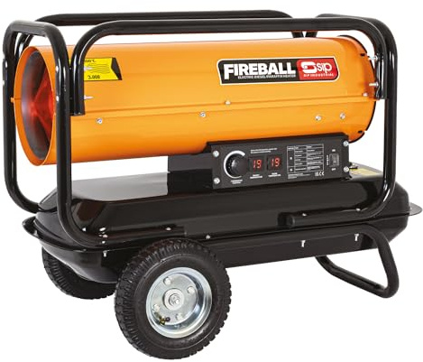 SIP FIREBALL XD100 Space Heater, Diesel/Paraffin/Kerosene, 230V, 30kW / 100,000 BTU/hr, 700m³ / 24,720ft³ Heating Area, 26L Fuel Tank