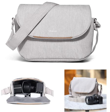 ULANZI Camera Bag, SLR/DSLR Camera Case Professional, White Shoulder Bag for Women and Men Compatible for Sony Canon Nikon Mirrorless Camera Lightweight