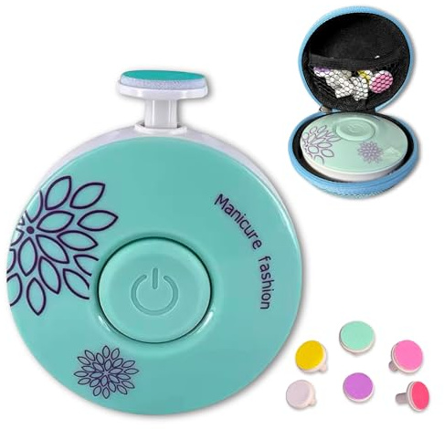 Electric Baby Nail Trimmer & Baby Nail File, Safe and Quiet Baby Nail Clippers with 6 Grinding Heads, Baby Nail Grooming Kit for Newborn, Infant, Toddler & Adult.