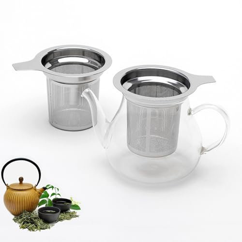 shockassist Colino da Tè in Acciaio Inossidabile 304 Colino da Tè con Manico Infusore per Tè Sfuso, Filtro da tè Infusore per teiera, tazza, pentola, lavabile in lavastoviglie(2PCS)