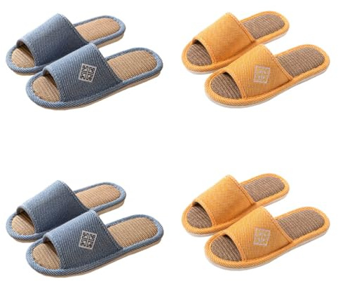 Teceyfeet Set di 4 paia di Ciabatte Ospiti Donna Uomo,Pantofole Ospiti Unisex Inverno Pantofole usa e getta Scarpe da Casa Lavabili Pantofole Interno Ciabatte Casual Slipper