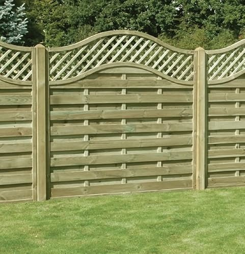 Wooden Garden Fence Panel with Curved Lattice Top – Premium Outdoor Privacy Fence (180 cm Long)