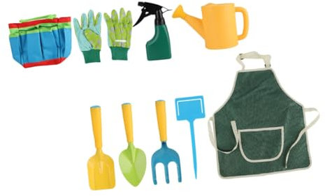 TOYANDONA 1 Satz Gartengeräte gartenwerkzeug gartenhandschuhe Gardening Tools gartenspielzeug Gartenarbeit Pflanzwerkzeuge Gießkanne Mini-Rechen Rostfreier Stahl