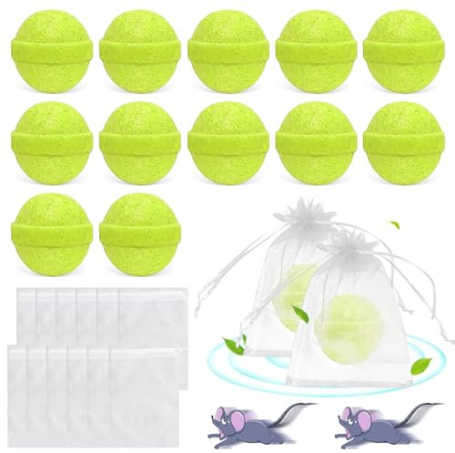 12 Stück Mäusefalle,Rattenfalle Mit Netzbeutel,Mäusefallen fürs Haus,Gültig für ca 60 Tage TagenNagetier,Mäuse vertreiben,Mäuseschreck Anti,Vamoose Beutel Gegen Mäuse für Garten,Haus