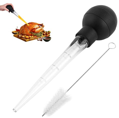 Siringa Baster per Alimenti - Iniettore per Alimenti,Strumento Culinario Con Pennello Di Pulizia Per Cucina E Cena Del Ringraziamento