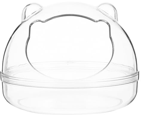 DIYEAH Bañera para Hámster Transparente Contenedor de Baño para Mascotas Pequeñas Baño de Arena para Hámster para Limpieza Jaula
