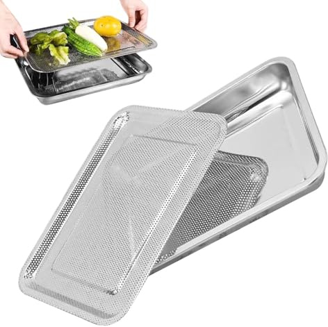 Bandejas De Germinación - Acero Inoxidable 32x22 Cm | Germiación Para Cultivo Sin Suelo - Filtro De Aceite De Cocina Reutilizable | Bandejas De Germinación De Plantas - Para Cultivo Id