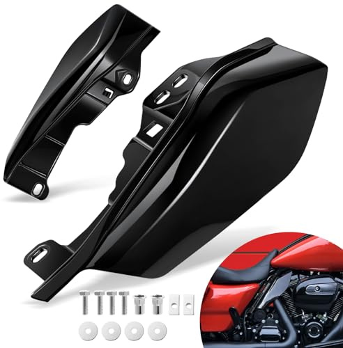 Benlari glansig svart mellanram luftdeflektorer värmesköldar deflektor 2009–2023 kompatibel med Harley Davidson Touring Street Glide Road Glide Electra Glide Road King Ultra Limited Tri Glide CVO