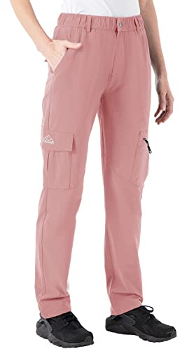 donhobo Women's Hiking Trousers Quick Dry Stretch Lightweight Outdoor UPF 40 Fishing Safari Travel Shorts Walking Pants Pink S