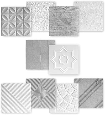 MARBET DESIGN 3D Wandpaneele Styropor Paneele weiß 50x50cm Wandverkleidung Wärmedämmung (1m² ED-1) 3D Schaumstoff Wand Platten Gaming