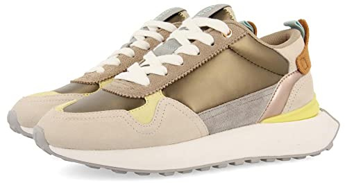 Sneakers Retro Doradas con Detalles para Mujer Selkirk