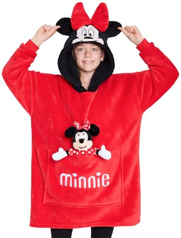 Disney Stitch fleece huvtröja filt med plysch för barn tonåringar Ior Angel Mimmi Pigg barn överdimensionerad huvtröja