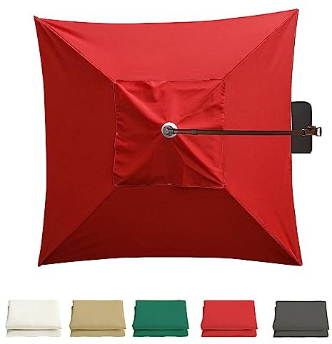 Toile De Remplacement Pour Canopée De Parasol 2m Avec 4 Baleines - Housse De Remplacement Carrée Pour Parasol Cantilever, Pièces De Rechange Pour Parasol De Marché Et De Jardin (Toile Uniquement)(Coul