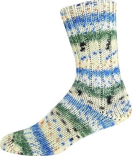 ONline Supersocke 6-fach Sort. 359 Merino-Color 150g 2991 - natur/dunkelgrün/blau/schwarz