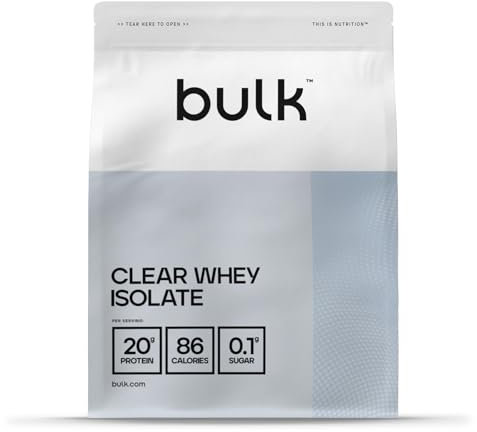 Bulk Clear Whey Isolate | Cloudy Lemonade | 20g Protein per Serving | Low Sugar | Refreshing Fruity Flavours | 86 Calories | Fast Absorbing | Hydrating Protein Drink | 500g