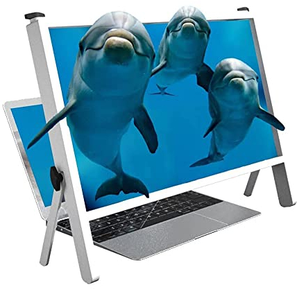 GeRRiT Lupe, Bildschirmlupe, Laptop-Lupe, 21-Zoll-3D-Bildschirmlupe, Computer-Bildschirmlupe, Tablet, Film, Video, Weiß
