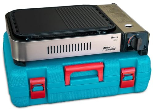 ALPEN - Grillgrill Plancha Gas 2100 W Piezo hög kvalitet + transportväska