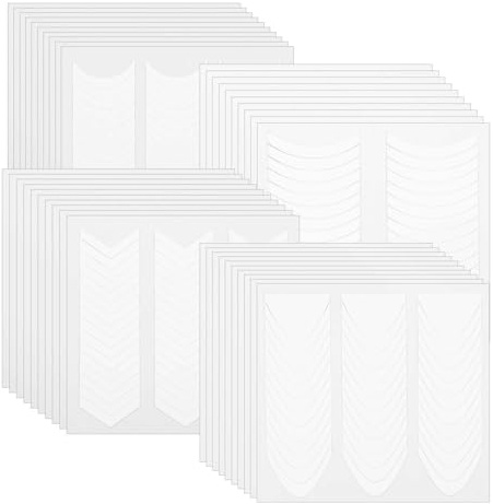 Oruola 1620 pièces de stickers pour manucure française, 40 feuilles de gabarits français pour ongles en gel, autocollants auto-adhésifs pour pointes françaises, pochoirs pour ongles français pour la