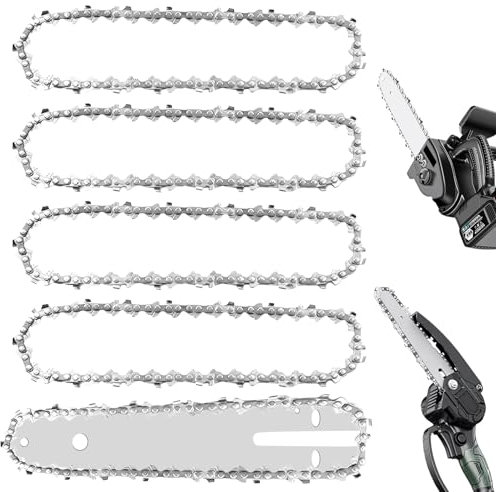 5 cadenas de motosierra, cadenas de sierra, cadena universal para motosierra, cadena de repuesto para motosierra de 6 pulgadas, mini cadena para árbol de jardín, corte de árboles, trabajo de madera
