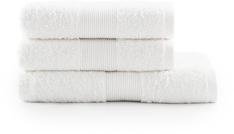 Jalla, Juego de Toallas de baño, 1 + 1, 100% algodón, 430 g/m², 50 x 100 cm, Blanco