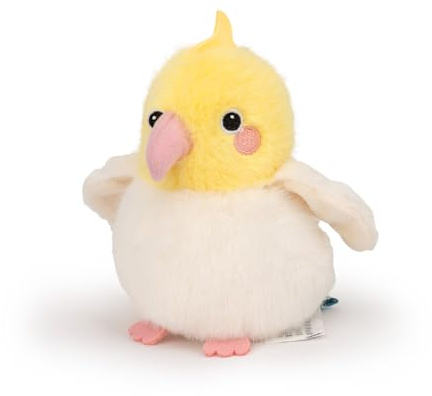 Adorlynetty Realistic Yellow Cockatiel Parrot Bird Stuffed Animal Cute Bird Plush Bag Pendant Simulation Bird Toys for Kids Pendant Doll Birthday Gift Decoration(Cockatiel Plush)