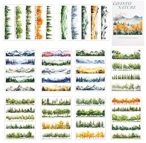 Scrapbook Bullet Journal Accesorios, Scrapbooking Stickers de la colección Plantas y Naturaleza para accesorios, álbum de fotos, calendario, manualidades de bricolaje, pegatinas adhesivas para plantas
