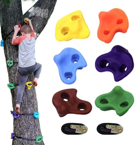Gupcaqosjw Appigli Per Arrampicata Su Alberi - Prese Manuali Da Scalata,Attrezzatura Ginnica per Pratica Giovanile per Casa Giardino Cortile Esterno Porta Ragazzo Ragazza