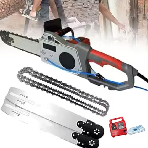 LYJIANGXIN 5800/6500W Electric Concrete Chain Saw | Chain Saw Type Concrete Saw | with Water Fed Dust Suppression 6000 RPM | Handheld Chainsaw Wall Cutter | for Granite and Reinforced Concrete