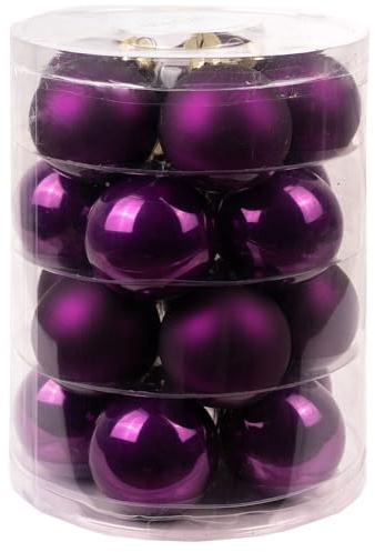 Magic Weihnachtskugeln Glas 6cm, 20 STK. Christbaumkugeln (Purple Symphony lila)