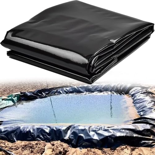Rivestimento per laghetto preformato in HDPE, membrana impermeabile per uso esterno, fontane, ruscelli e paesaggistica della piscina, spessore 0,1 mm, 6 x 12 m