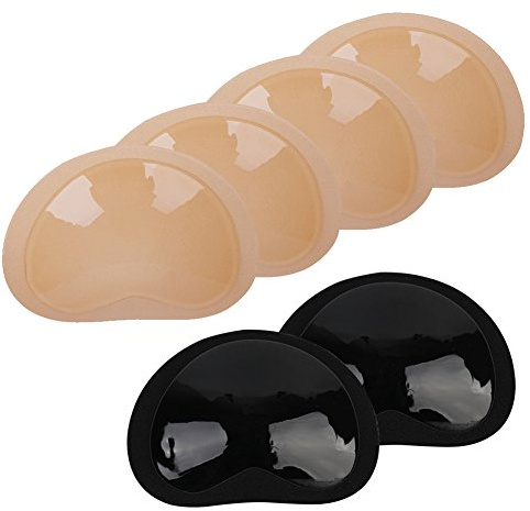Nimiah Silicone Bra Inserts Breast Pads 3 Pairs Push-up Padding for Women | Removable Sticky Bra Cups for Swimsuits Dresses Bikini Top