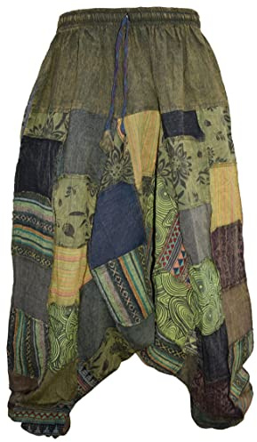 Gheri Mens Patchwork Stone Washed Yoga Bohemian Baggy Printed Harem Pants