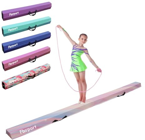 FBSPORT Gymnastikbalk 240 270 300 cm Fällbar balansbalk Gymnastikutrustning för hemmet Flickor Barn Vuxna Träning, med bärhandtag och halkskydd