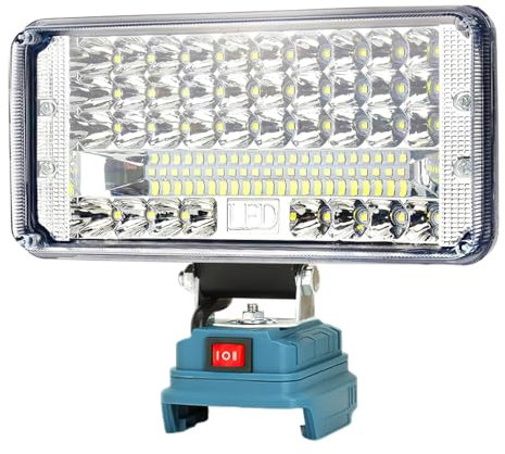 Mucek Battery Lamp for Makita 18 V, 90 W 7500 LM LED Work Light Cordless 7 Inch Battery Construction Spotlight with 2 USB Charging 2 Brightness Settings, Portable Floodlights LED Spotlight (No Battery
