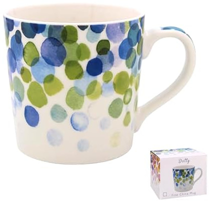 The Leonardo Collection Set of 2 Fine China Mugs - Watercolour Dots Design