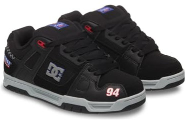 DC Shoes Stag läderskor för män, Svart, vit och blå, 42 EU