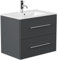 Lomadox Bad Badezimmer Gästebad Waschplatz Waschtisch Waschtisch 70 cm in grau