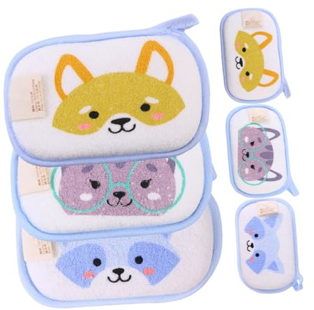 DECORNIJIA 6 pièces Lot de de Bain Garçon Fille Éponge Douce avec Motifs Animaux Cartoon de Toilette Exfoliants et Absorbants pour Pratiques et Confortables pour Toilette Bain