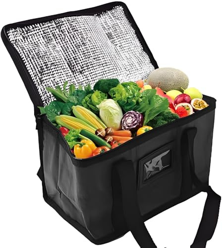 lbxtswpl Borsa frigo, pieghevole da 40 l, borsa termica da picnic, borsa termica grande, termica, riutilizzabile, isolata, borsa per la spesa, per campeggio, picnic, shopping, auto, barbecue