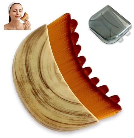 HMCEY Spazzola per Contorno Linfatico,Spazzola per Massaggio A Secco Viso,Lymphatic Contour Face Brush,Dry Brushing Face,Spazzole Pulizia Visos Manuale,Massaggiatore Viso Morbide,Spazzola Scrub Corpo
